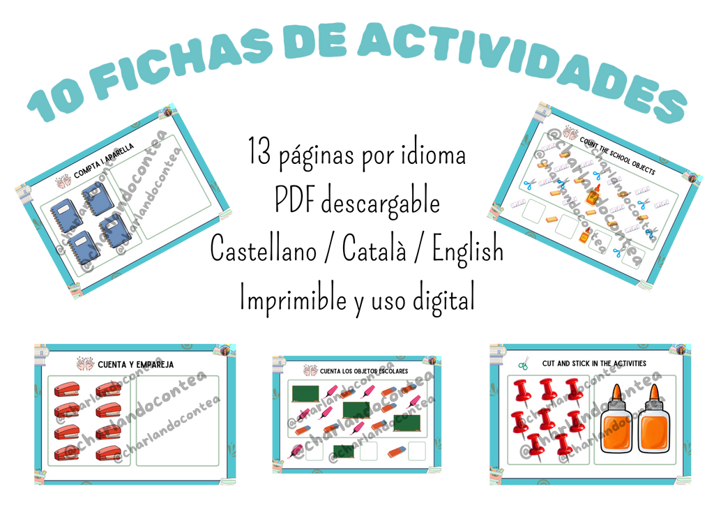 Contar y Observar - Cuento Objetos Escolares