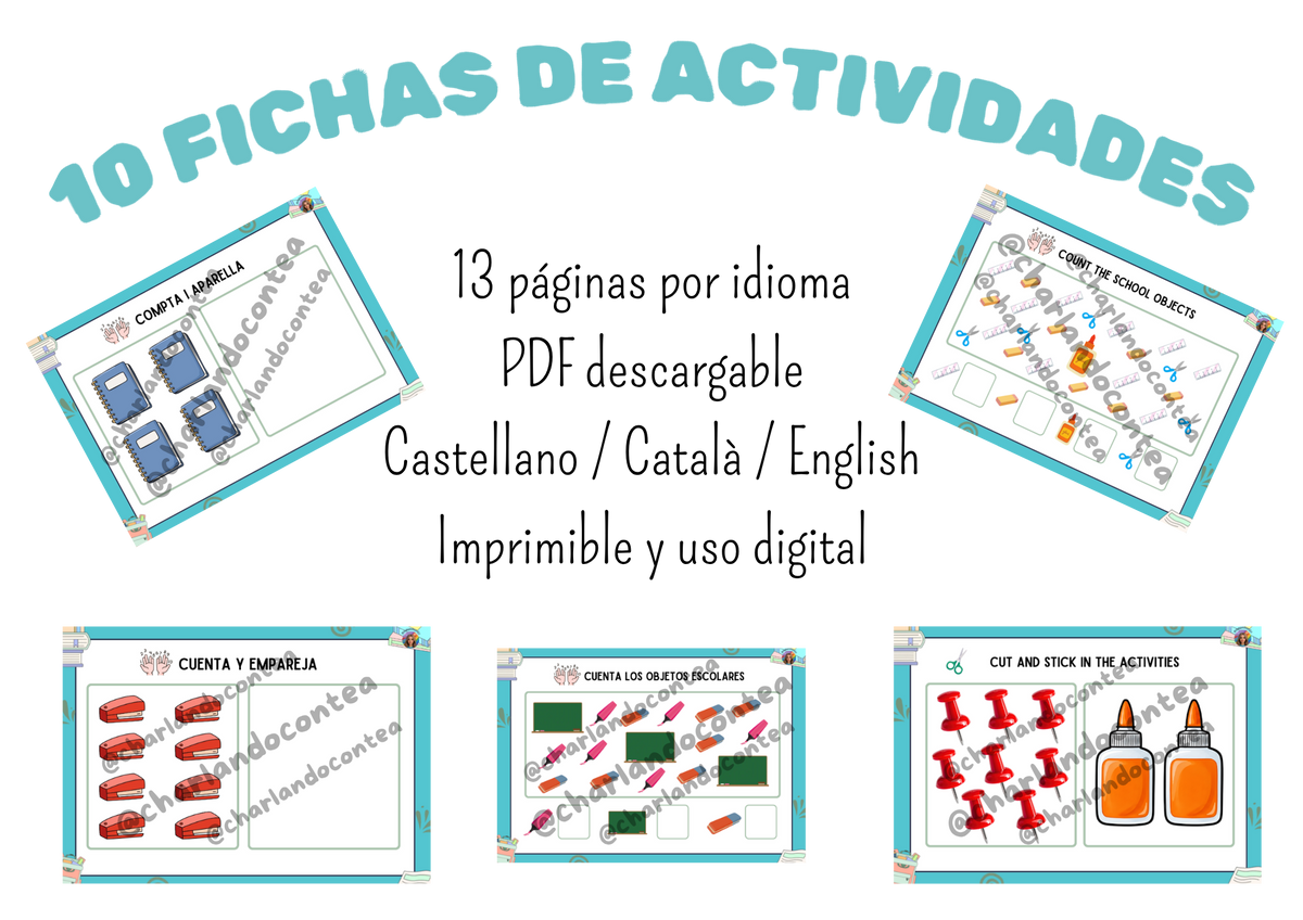 Comptar i Observar - Compto Objectes Escolars